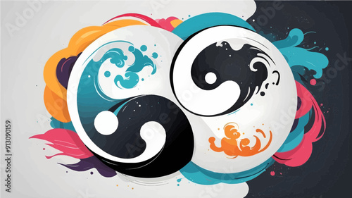 Simple Ying Yang Icon - Ying Yang Vector Illustration