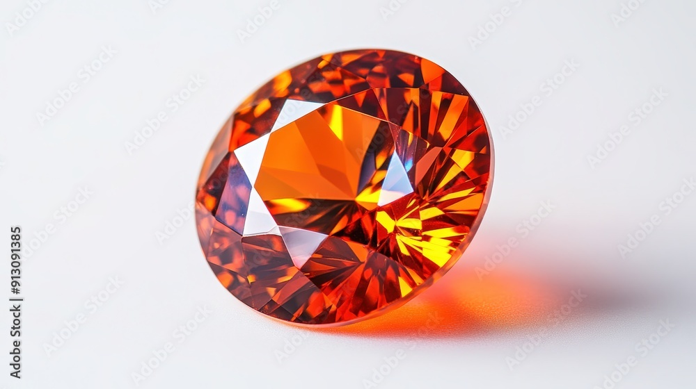 Gorgeous Close-Up Shot of Polished Spessartine Garnet Gemstone Gorgeous Close-Up Shot of Polished Spessartine Garnet Gemstone