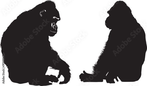 Silhouette of a Black Gorilla