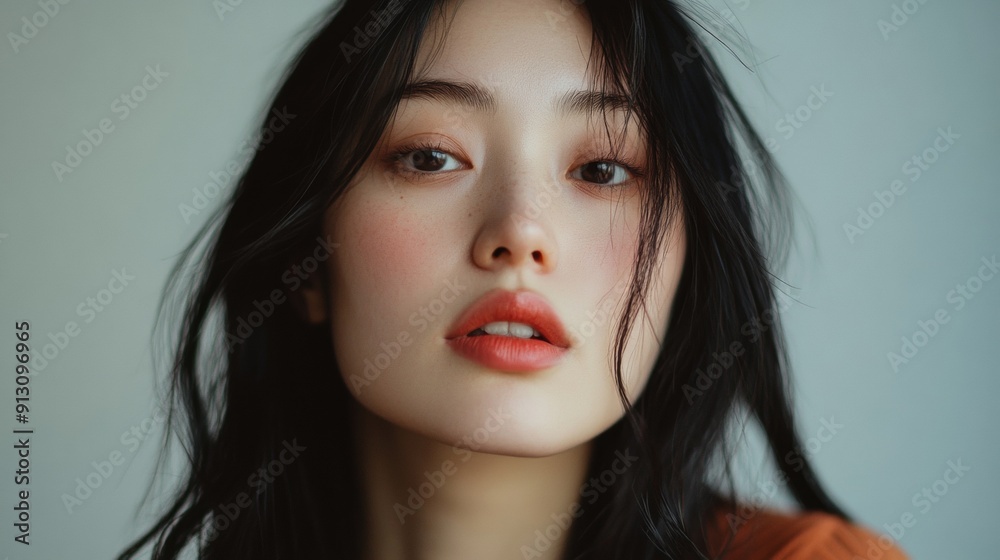 A woman with long black hair A woman with long black hair