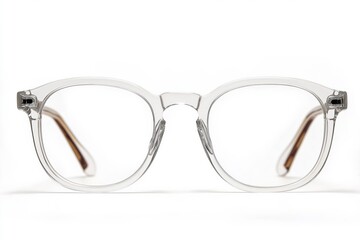 Transparent eyeglasses frame isolated on white background