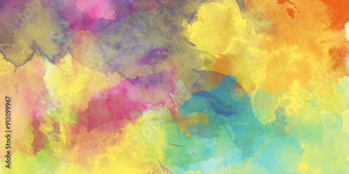Abstract bright and shinny lovely soft color watercolor background, Beautiful and light color colorful background, Luxury soft watercolor background with watercolor stains.