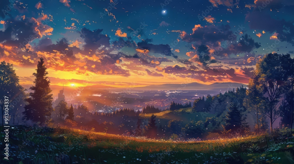 Fototapeta premium sunset over the ocean