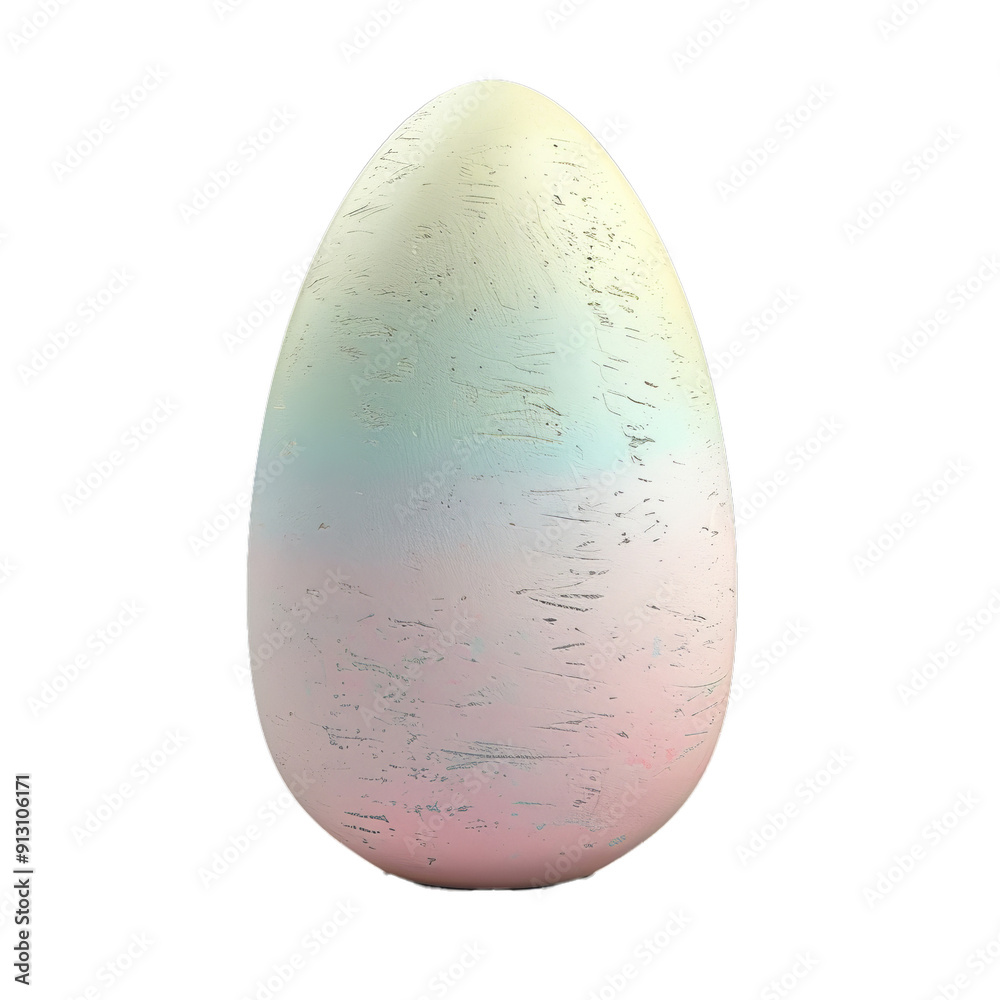 Giant pastel colored easter egg with a textured surface standing on a white background Giant pastel colored easter egg with a textured surface standing on a white background