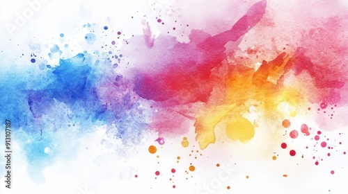 Abstract Watercolor Splashes Wallpaper