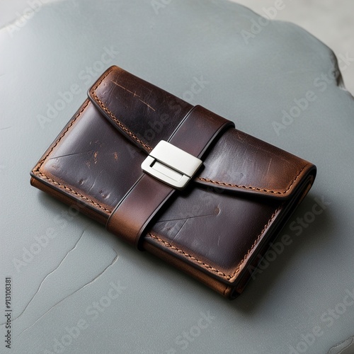 leather wallet isolated on white photo