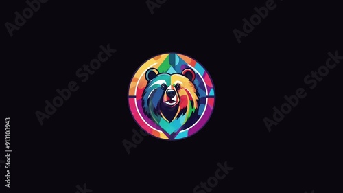 Abstract Colorful Circle Logo with Digital Wipe Effects