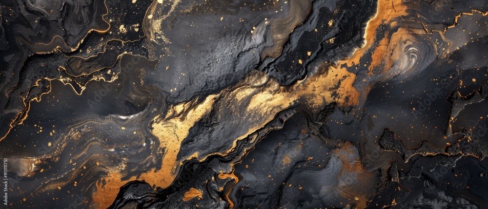 Abstract wallpaper with intricate textures and metallic accents, adding elegance to any space with