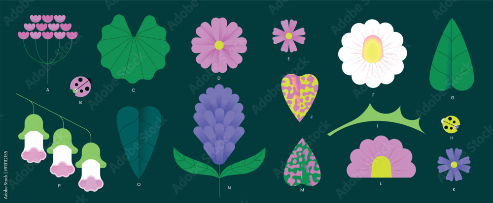 Vibrant Floral Vector Collection: This dynamic set features a spectrum of meticulously crafted flowers, each thoughtfully composed and presented in EPS layered files and jpeg. Embracing a fresh and co