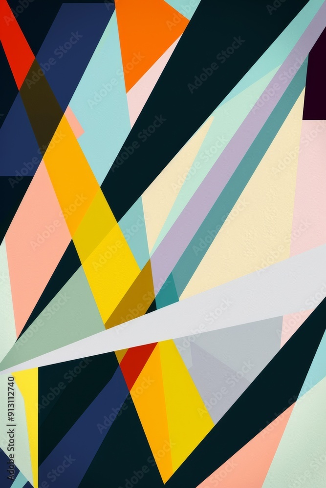 Abstract wallpaper with vibrant geometric shapes a blend of bold colors, ideal for modern interiors Abstract wallpaper with vibrant geometric shapes a blend of bold colors, ideal for modern interiors