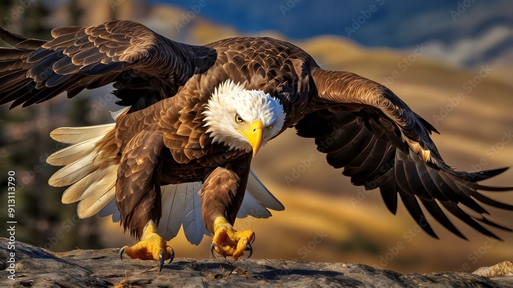 Fototapeta premium bald eagle in flight
