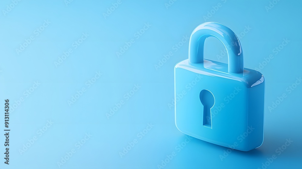 Minimalist blue padlock on a blue background symbolizing security and protection. Perfect for cybersecurity and data protection themes. Minimalist blue padlock on a blue background symbolizing security and protection. Perfect for cybersecurity and data protection themes.