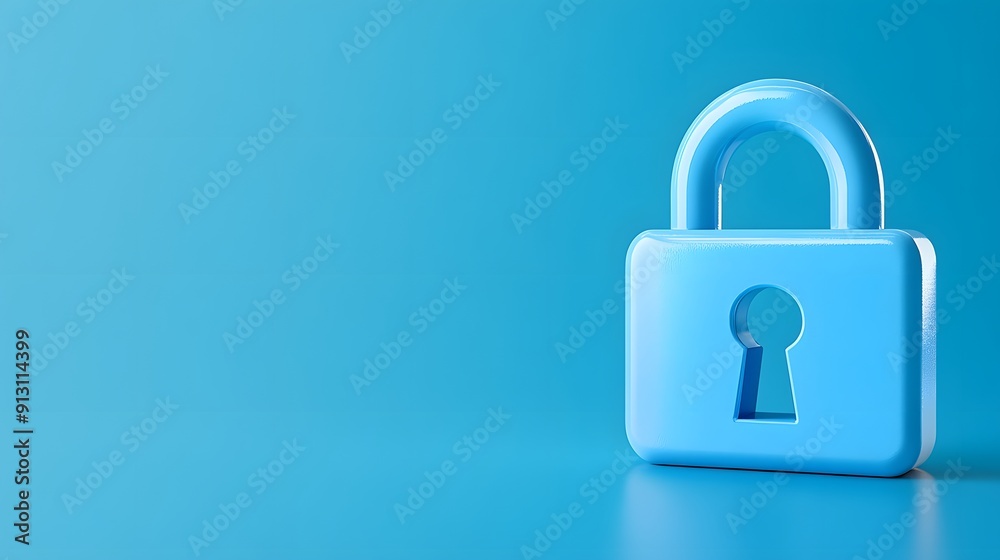 Minimalist blue padlock on a gradient background representing security and protection. Ideal for cybersecurity and privacy concepts. Minimalist blue padlock on a gradient background representing security and protection. Ideal for cybersecurity and privacy concepts.