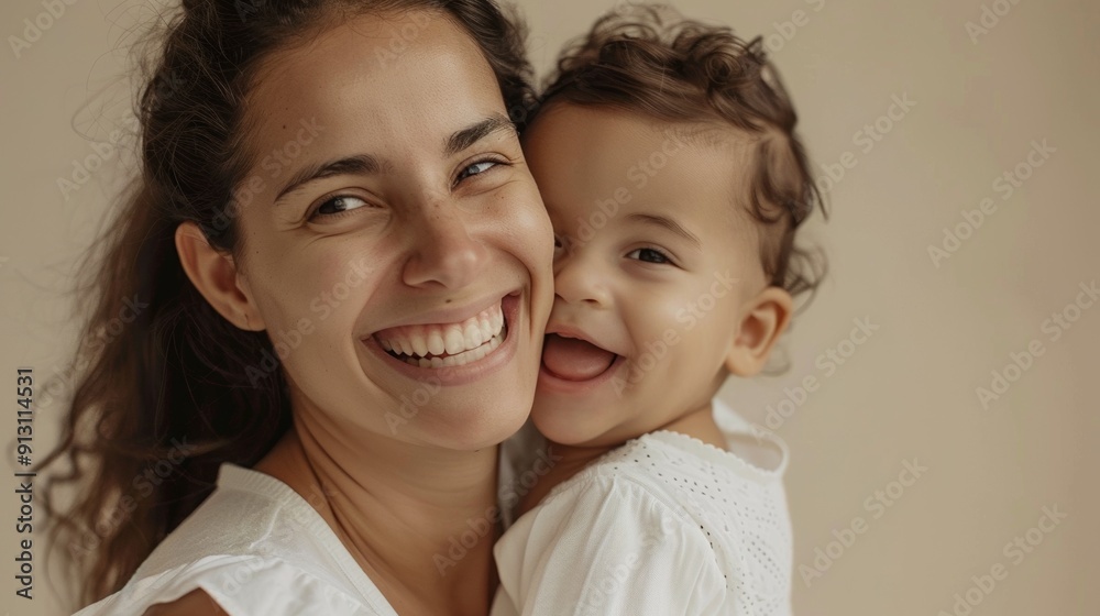Warm and tender interaction between a Brazilian mother and her smiling baby, reflecting their deep connection. Warm and tender interaction between a Brazilian mother and her smiling baby, reflecting their deep connection.