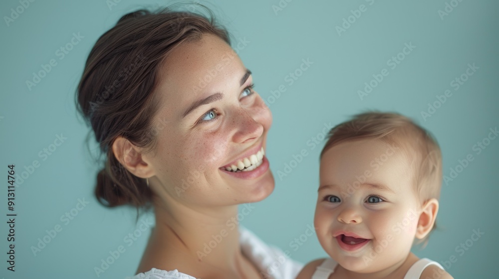 Tender interaction between a mother and her cheerful baby, highlighting their strong bond. Tender interaction between a mother and her cheerful baby, highlighting their strong bond.