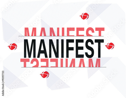 Abstract Geometric Manifest Text Design with Global Icons - Modern T-Shirt Graphic"