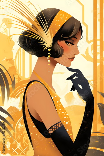 flapper girl with a headband