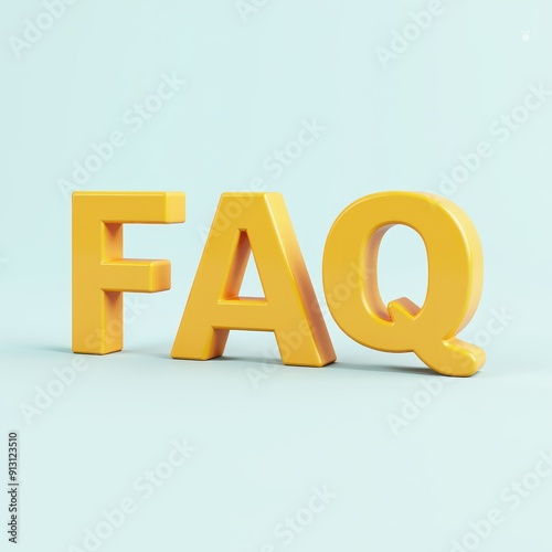 FAQ word, frequently asked questions, 3D rendered text illustration. Information, assistance, answer concept design.