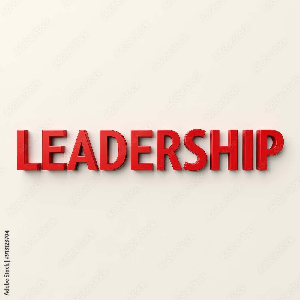 LEADERSHIP word 3D text typography. Business person, teamwork, direction concept finance web banner illustration. LEADERSHIP word 3D text typography. Business person, teamwork, direction concept finance web banner illustration.