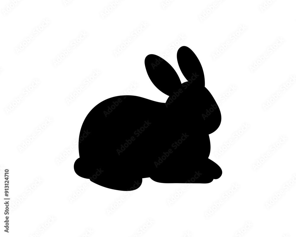 Vector black bunny silhouette. Rabbit icon, illustration. Vector black bunny silhouette. Rabbit icon, illustration.
