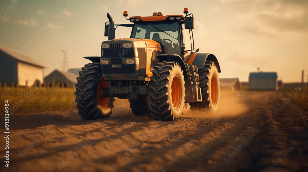 tractor on the field tractor on the field