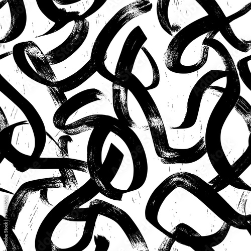 Birthday messages and wishes in a decorative script, seamless pattern vector