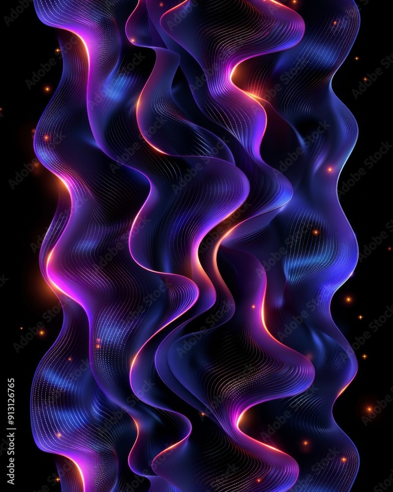 Abstract blue and purple background with wavy lines creating a dynamic and visually interesting pattern. Abstract blue and purple background with wavy lines creating a dynamic and visually interesting pattern.