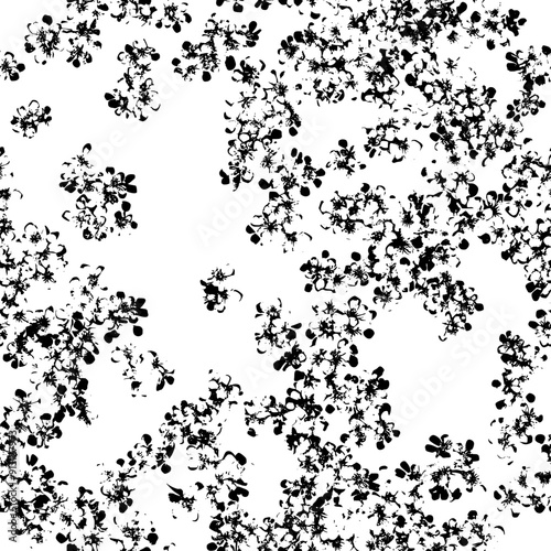 Sequence of flower clusters in a structured layout, seamless pattern vector