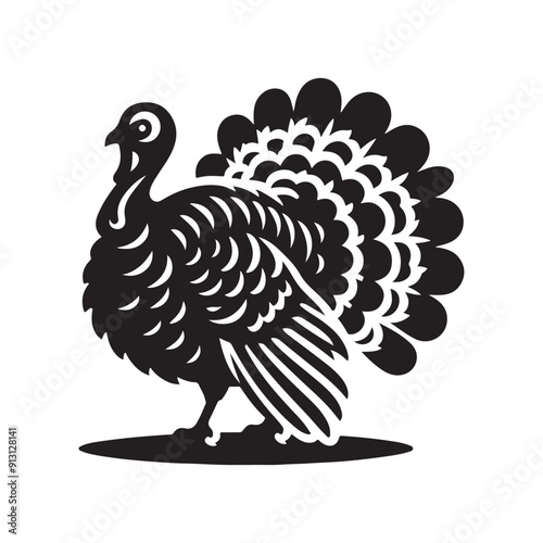 Turkey silhouette vector illustration photo