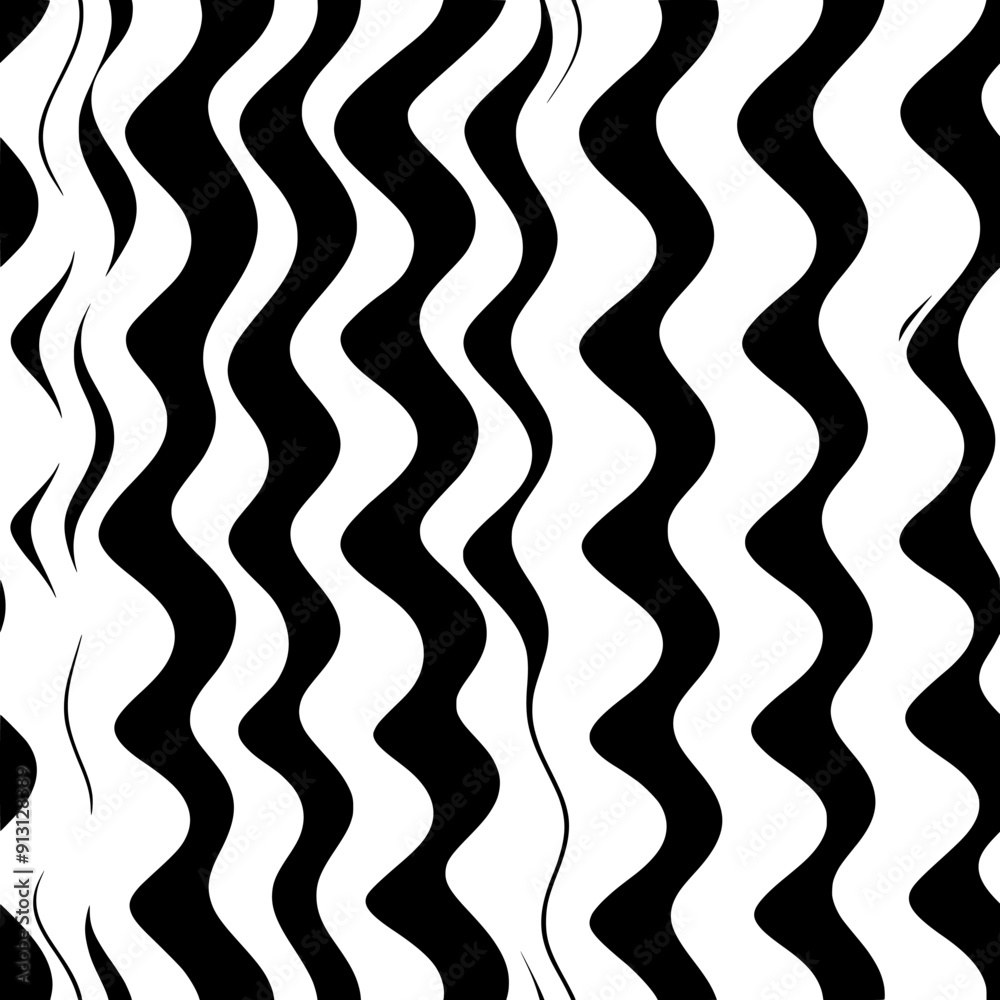 Wavy lines forming repetitive sine wave patterns, seamless pattern vector Wavy lines forming repetitive sine wave patterns, seamless pattern vector
