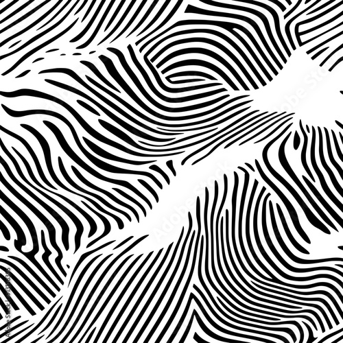 Wavy lines meandering horizontally, intersecting occasionally, seamless pattern vector