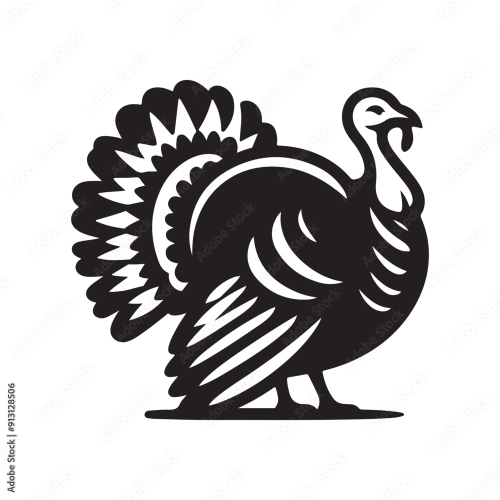 Turkey silhouette vector illustration Turkey silhouette vector illustration