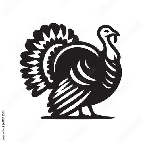 Turkey silhouette vector illustration