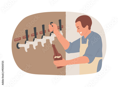 Take away craft beer isolated cartoon vector illustrations.