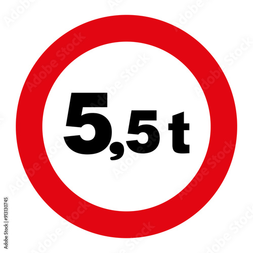 RESTRICTION SIGNS, R-201 - Weight limitation - SVG