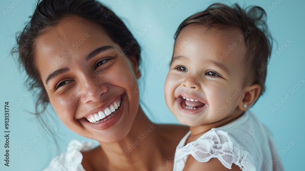 Affectionate interaction of a mother and her delighted baby, showcasing their strong emotional bond. Affectionate interaction of a mother and her delighted baby, showcasing their strong emotional bond.