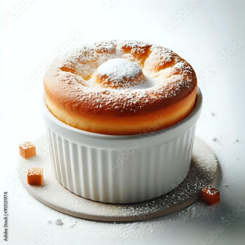 Powdered sugar soufflé