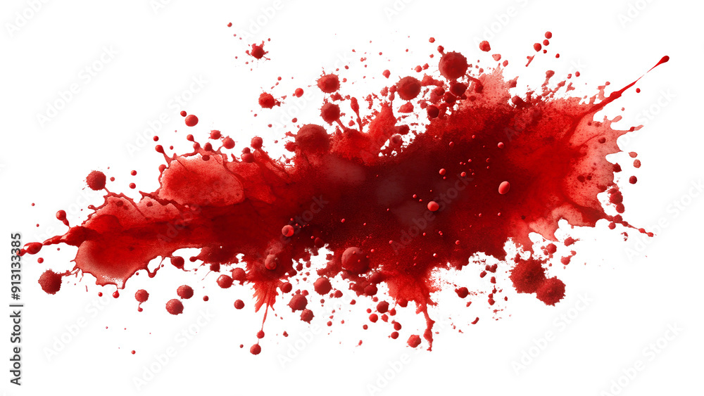 Chaotic red paint splash with detailed droplets Chaotic red paint splash with detailed droplets