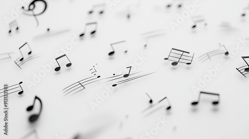 music notes minimalist,white background