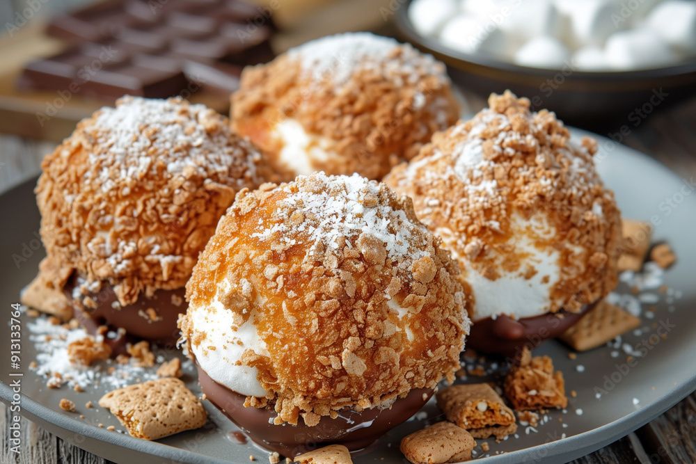 Fried s'mores dessert balls Fried s'mores dessert balls