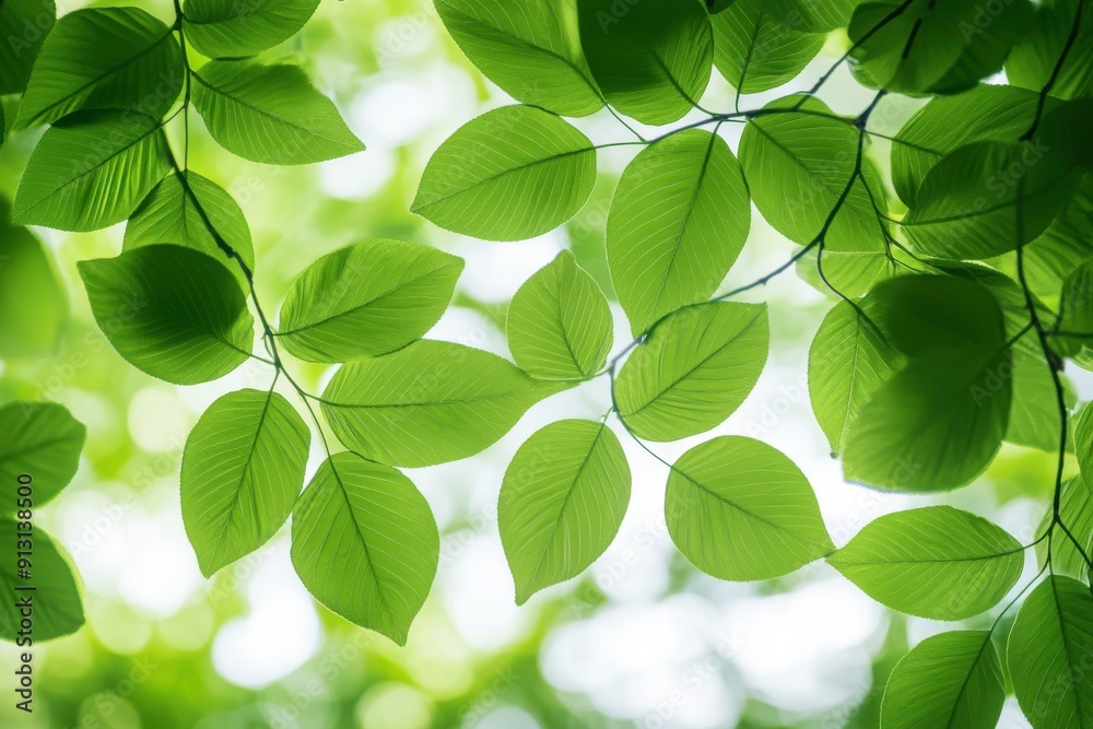 green leaves against a light background, symbolizing spring and nature's vitality green leaves against a light background, symbolizing spring and nature's vitality