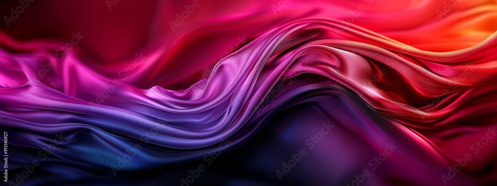 A tight shot of a multi-hued backdrop featuring a wavy pattern at its base The lower portion of the image sports layers of red, yellow, blue, purple, pink, A tight shot of a multi-hued backdrop featuring a wavy pattern at its base The lower portion of the image sports layers of red, yellow, blue, purple, pink,