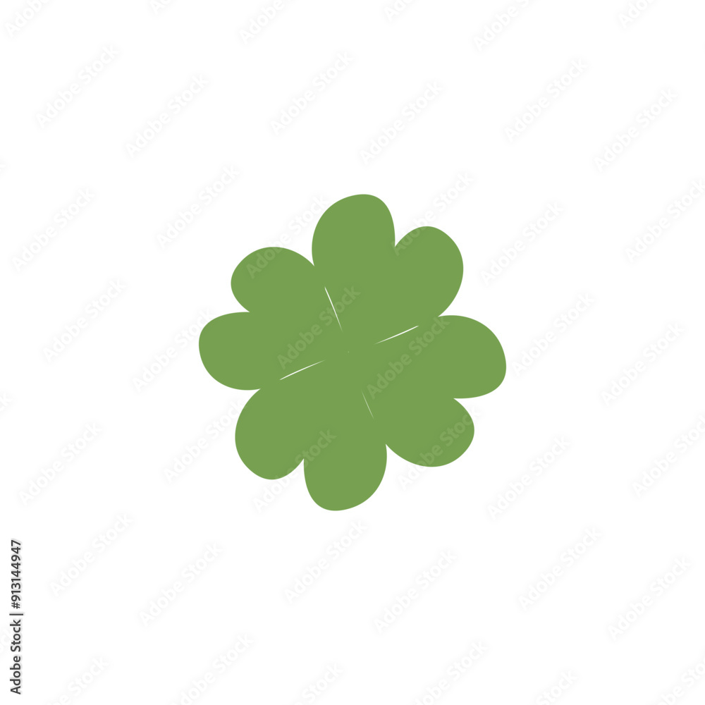 A single, vivid green clover leaf isolated on a white background, embodying themes of nature, luck, and growth. Perfect for St. Patrick s Day designs or eco-friendly concepts. A single, vivid green clover leaf isolated on a white background, embodying themes of nature, luck, and growth. Perfect for St. Patrick s Day designs or eco-friendly concepts.