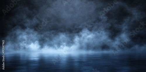 Mysterious Smoke on Dark Surface
