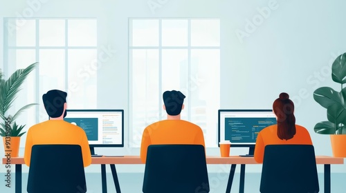 Design showing various fintech startups collaborating in a tech hub  sharing ideas and innovations