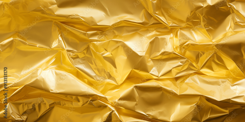 Żółta plastikowa folia – energetyczna tekstura recyklingowa