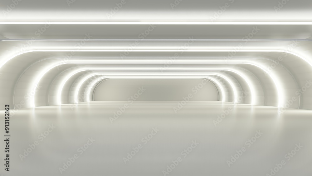 Obraz premium Abstract architecture background arched interior 3d render