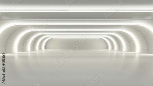 Fototapeta Naklejka Na Ścianę i Meble -  Abstract architecture background arched interior 3d render