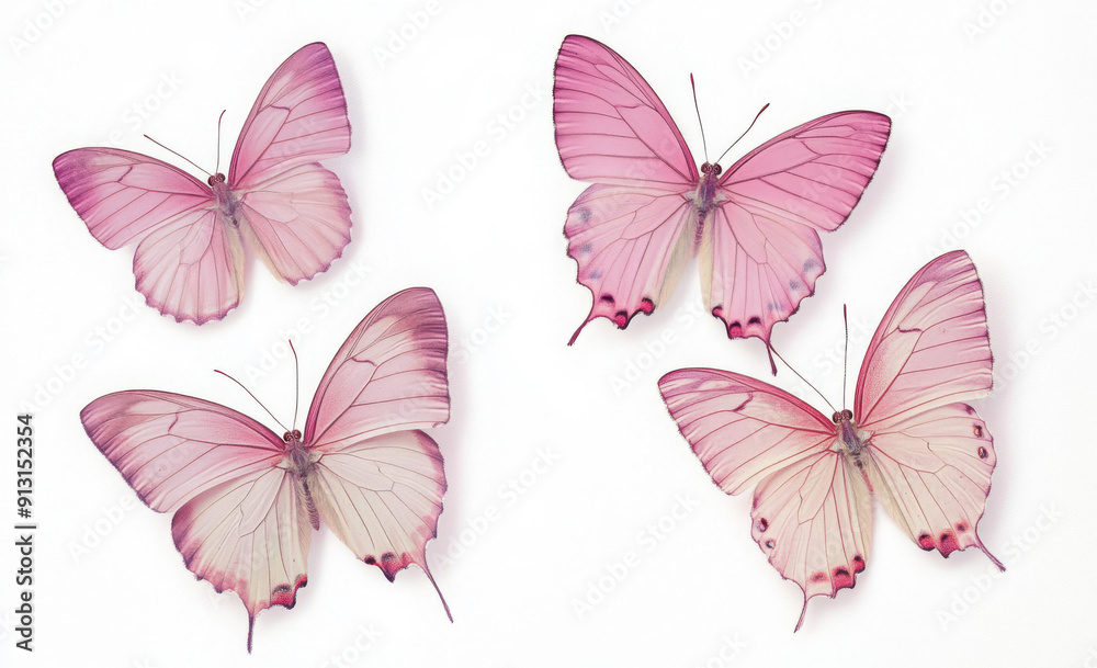 pink butterfly on white background pink butterfly on white background