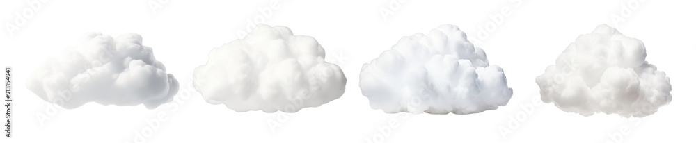 Fluffy cloud png cut out element set Fluffy cloud png cut out element set